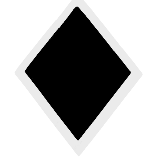 a black diamond with a white outline